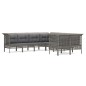vidaXL Set de muebles de jardín 8 pzas y cojines ratán sintético gris vidaXL Set de muebles de jardín 8 pzas y cojines ratán sintético gris