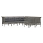 vidaXL Set de muebles de jardín 8 pzas y cojines ratán sintético gris vidaXL Set de muebles de jardín 8 pzas y cojines ratán sintético gris