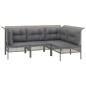 vidaXL Set de muebles de jardín 8 pzas y cojines ratán sintético gris vidaXL Set de muebles de jardín 8 pzas y cojines ratán sintético gris