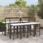 vidaXL Mesa y taburetes altos jardín 9 piezas y cojines ratán PE negro vidaXL Mesa y taburetes altos jardín 9 piezas y cojines ratán PE negro