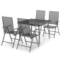 vidaXL Juego de comedor de jardín 5 piezas acero gris antracita