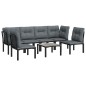 vidaXL Juego de muebles de jardín 7 pzas ratán sintético negro y gris
