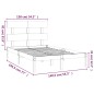 vidaXL Estructura de cama madera maciza negro 135x190 cm