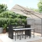 vidaXL Mesa y taburetes altos jardín 9 piezas y cojines ratán PE negro vidaXL Mesa y taburetes altos jardín 9 piezas y cojines ratán PE negro