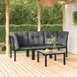 vidaXL Set de muebles de jardín 4 piezas ratán sintético negro y gris vidaXL Set de muebles de jardín 4 piezas ratán sintético negro y gris