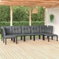 vidaXL Juego de muebles de jardín 7 pzas ratán sintético negro y gris vidaXL Juego de muebles de jardín 7 pzas ratán sintético negro y gris