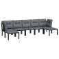vidaXL Juego de muebles de jardín 7 pzas ratán sintético negro y gris vidaXL Juego de muebles de jardín 7 pzas ratán sintético negro y gris