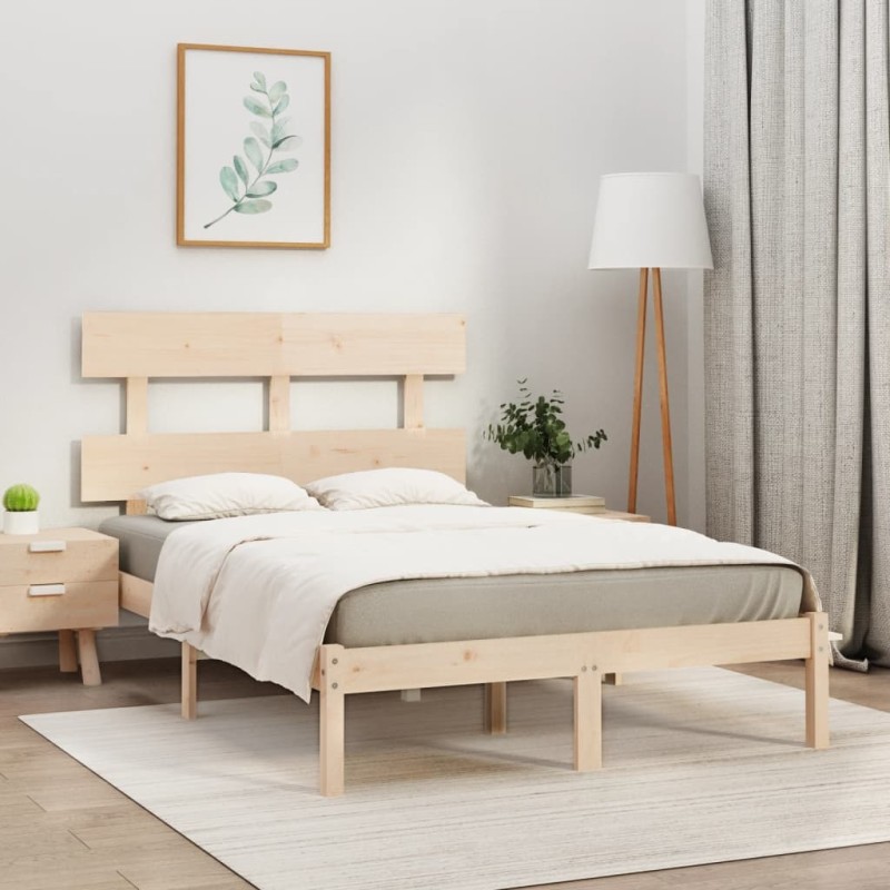 vidaXL Estructura de cama de madera maciza 140x200 cm vidaXL Estructura de cama de madera maciza 140x200 cm