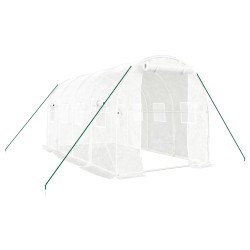 vidaXL Invernadero con estructura de acero blanco 8 m² 4x2x2 m