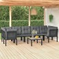 vidaXL Juego de muebles de jardín 8 pzas ratán sintético negro y gris vidaXL Juego de muebles de jardín 8 pzas ratán sintético negro y gris