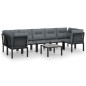 vidaXL Juego de muebles de jardín 8 pzas ratán sintético negro y gris vidaXL Juego de muebles de jardín 8 pzas ratán sintético negro y gris