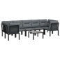 vidaXL Juego de muebles de jardín 8 pzas ratán sintético negro y gris vidaXL Juego de muebles de jardín 8 pzas ratán sintético negro y gris