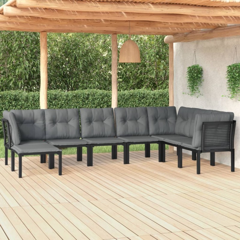 vidaXL Juego de muebles de jardín 8 pzas ratán sintético negro y gris