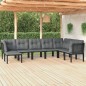 vidaXL Juego de muebles de jardín 8 pzas ratán sintético negro y gris