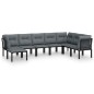 vidaXL Juego de muebles de jardín 8 pzas ratán sintético negro y gris