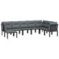 vidaXL Juego de muebles de jardín 8 pzas ratán sintético negro y gris