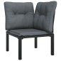 vidaXL Juego de muebles jardín 3 pzas ratán sintético negro y gris vidaXL Juego de muebles jardín 3 pzas ratán sintético negro y gris