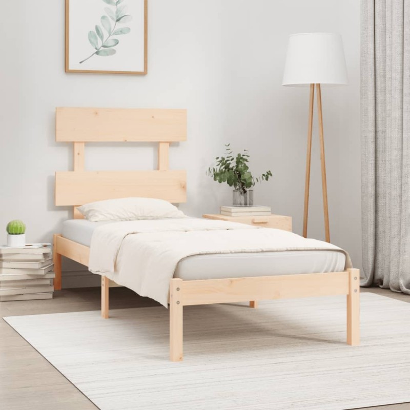 vidaXL Estructura de cama madera maciza 90x190 cm vidaXL Estructura de cama madera maciza 90x190 cm