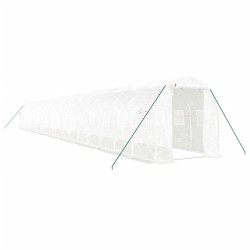 vidaXL Invernadero con estructura de acero blanco 36 m² 18x2x2 m