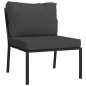 vidaXL Juego de muebles de jardín 9 piezas acero con cojines gris vidaXL Juego de muebles de jardín 9 piezas acero con cojines gris