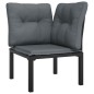 vidaXL Set de muebles de jardín 4 piezas ratán sintético negro y gris