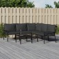 vidaXL Juego de muebles de jardín 6 piezas acero con cojines gris vidaXL Juego de muebles de jardín 6 piezas acero con cojines gris