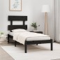 vidaXL Estructura de cama madera maciza negro 100x200 cm vidaXL Estructura de cama madera maciza negro 100x200 cm