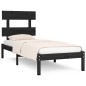 vidaXL Estructura de cama madera maciza negro 100x200 cm vidaXL Estructura de cama madera maciza negro 100x200 cm