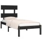 vidaXL Estructura de cama madera maciza negro 100x200 cm vidaXL Estructura de cama madera maciza negro 100x200 cm
