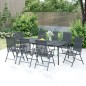 vidaXL Juego de comedor de jardín 9 piezas acero gris antracita vidaXL Juego de comedor de jardín 9 piezas acero gris antracita