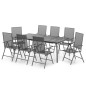 vidaXL Juego de comedor de jardín 9 piezas acero gris antracita vidaXL Juego de comedor de jardín 9 piezas acero gris antracita