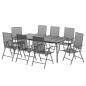 vidaXL Juego de comedor de jardín 9 piezas acero gris antracita vidaXL Juego de comedor de jardín 9 piezas acero gris antracita