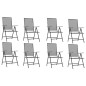 vidaXL Juego de comedor de jardín 9 piezas acero gris antracita vidaXL Juego de comedor de jardín 9 piezas acero gris antracita