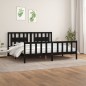 vidaXL Estructura de cama con cabecero madera de pino negro 180x200 cm vidaXL Estructura de cama con cabecero madera de pino negro 180x200 cm