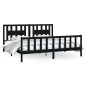 vidaXL Estructura de cama con cabecero madera de pino negro 180x200 cm vidaXL Estructura de cama con cabecero madera de pino negro 180x200 cm