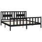 vidaXL Estructura de cama con cabecero madera de pino negro 180x200 cm vidaXL Estructura de cama con cabecero madera de pino negro 180x200 cm
