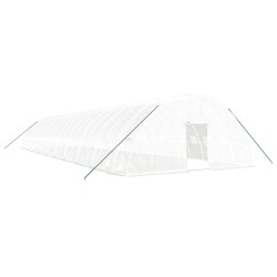 vidaXL Invernadero con estructura de acero blanco 120 m² 20x6x2,85 m
