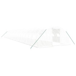 vidaXL Invernadero con estructura de acero blanco 80 m² 20x4x2 m