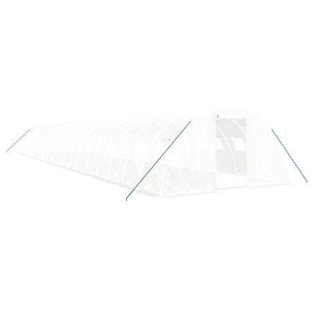 vidaXL Invernadero con estructura de acero blanco 80 m² 20x4x2 m
