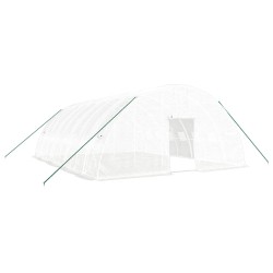 vidaXL Invernadero con estructura de acero blanco 48 m² 8x6x2,85 m