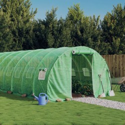 vidaXL Invernadero con estructura de acero verde 18 m² 6x3x2 m