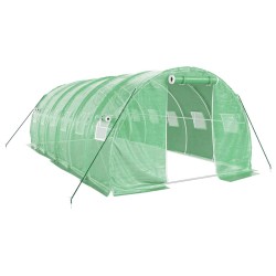 vidaXL Invernadero con estructura de acero verde 18 m² 6x3x2 m