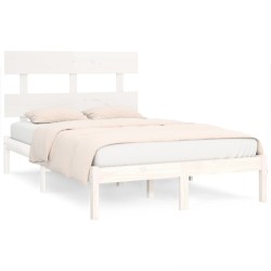 vidaXL Estructura cama doble pequeña madera maciza blanco 120x190 cm