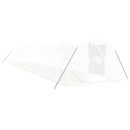 vidaXL Invernadero con estructura de acero blanco 48 m² 16x3x2 m