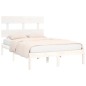 vidaXL Estructura cama doble pequeña madera maciza blanco 120x190 cm vidaXL Estructura cama doble pequeña madera maciza blanco 120x190 cm