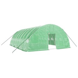 vidaXL Invernadero con estructura de acero verde 48 m² 8x6x2,85 m