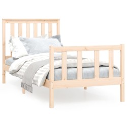 vidaXL Estructura de cama con cabecero madera maciza de pino 90x200 cm