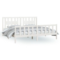 vidaXL Estructura de cama con cabecero madera de pino blanco 200x200cm