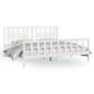 vidaXL Estructura de cama con cabecero madera de pino blanco 200x200cm vidaXL Estructura de cama con cabecero madera de pino blanco 200x200cm