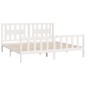 vidaXL Estructura de cama con cabecero madera de pino blanco 200x200cm vidaXL Estructura de cama con cabecero madera de pino blanco 200x200cm